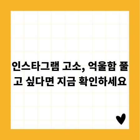 인스타그램 고소, 억울함 풀고 싶다면 지금 확인하세요