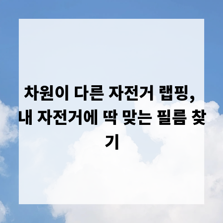 차원이 다른 자전거 랩핑, 내 자전거에 딱 맞는 필름 찾기