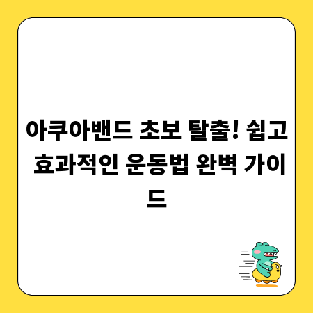 아쿠아밴드 초보 탈출! 쉽고 효과적인 운동법 완벽 가이드