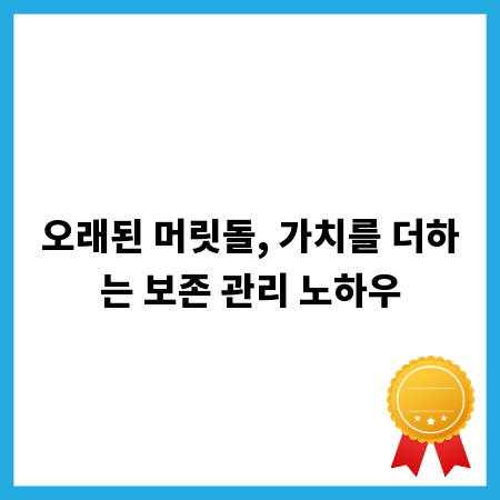 오래된 머릿돌, 가치를 더하는 보존 관리 노하우