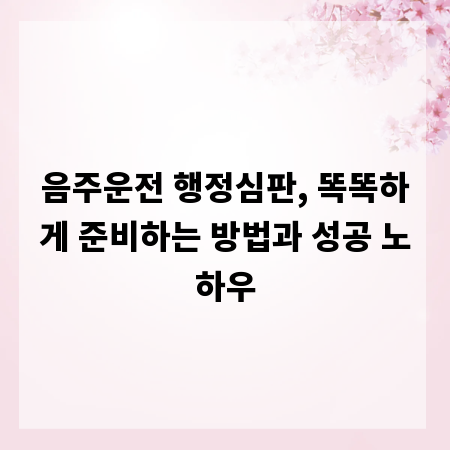 음주운전 행정심판, 똑똑하게 준비하는 방법과 성공 노하우