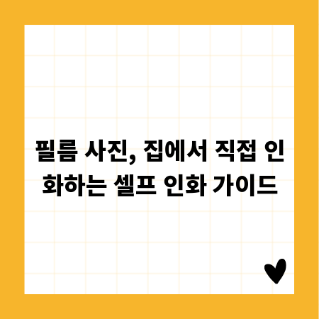 필름 사진, 집에서 직접 인화하는 셀프 인화 가이드