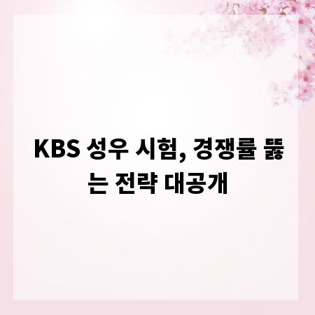 KBS 성우 시험, 경쟁률 뚫는 전략 대공개