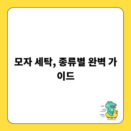 모자 세탁, 종류별 완벽 가이드
