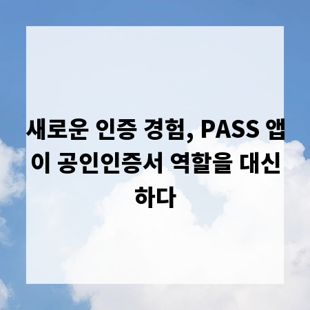 새로운 인증 경험, PASS 앱이 공인인증서 역할을 대신하다