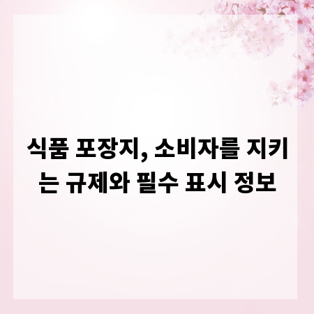 식품 포장지, 소비자를 지키는 규제와 필수 표시 정보