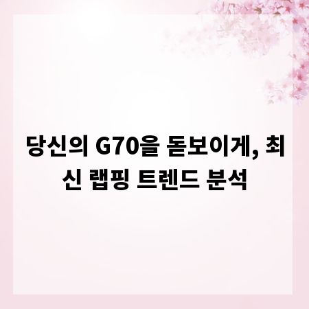 당신의 G70을 돋보이게, 최신 랩핑 트렌드 분석