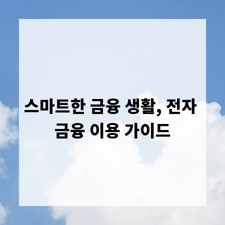 스마트한 금융 생활, 전자 금융 이용 가이드