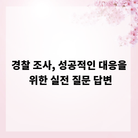 경찰 조사, 성공적인 대응을 위한 실전 질문 답변