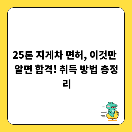 25톤 지게차 면허, 이것만 알면 합격! 취득 방법 총정리