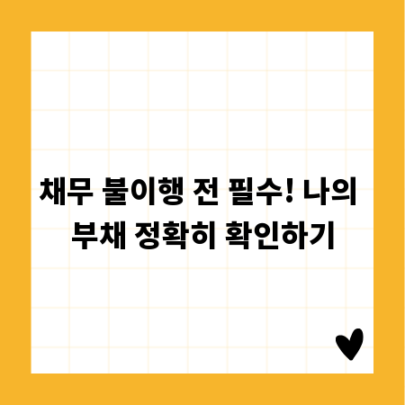 채무 불이행 전 필수! 나의 부채 정확히 확인하기