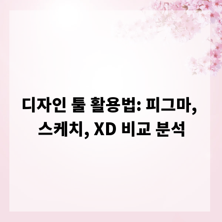디자인 툴 활용법: 피그마, 스케치, XD 비교 분석