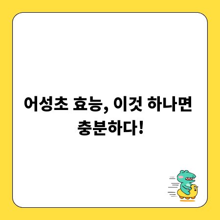 어성초 효능, 이것 하나면 충분하다!