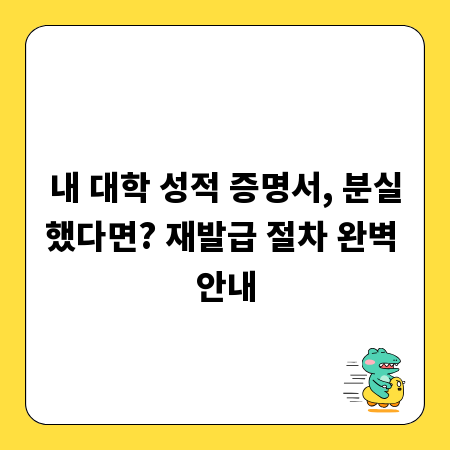내 대학 성적 증명서, 분실했다면? 재발급 절차 완벽 안내