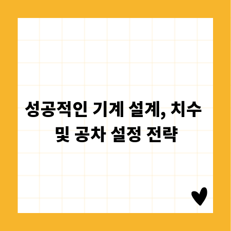 성공적인 기계 설계, 치수 및 공차 설정 전략