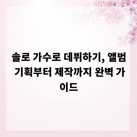 솔로 가수로 데뷔하기, 앨범 기획부터 제작까지 완벽 가이드
