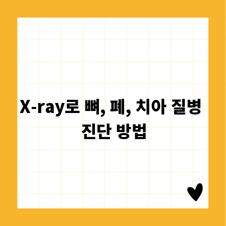 X-ray로 뼈, 폐, 치아 질병 진단 방법