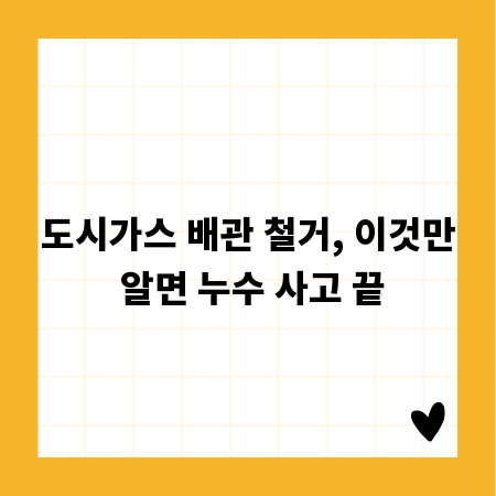 도시가스 배관 철거, 이것만 알면 누수 사고 끝