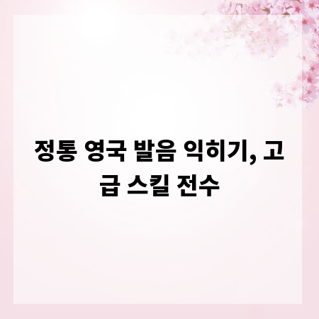 정통 영국 발음 익히기, 고급 스킬 전수
