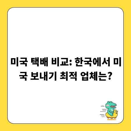 미국 택배 비교: 한국에서 미국 보내기 최적 업체는?