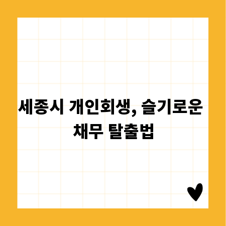 세종시 개인회생, 슬기로운 채무 탈출법