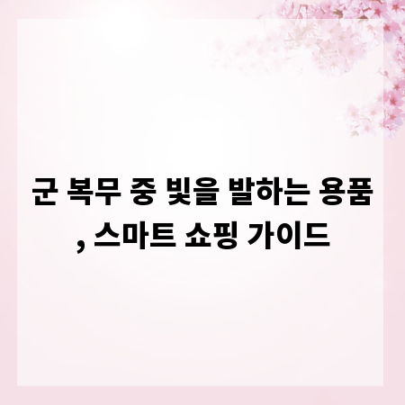 군 복무 중 빛을 발하는 용품, 스마트 쇼핑 가이드