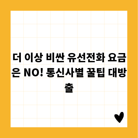 더 이상 비싼 유선전화 요금은 NO! 통신사별 꿀팁 대방출