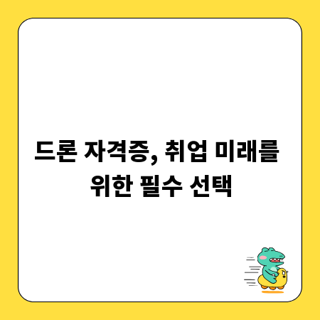 드론 자격증, 취업 미래를 위한 필수 선택