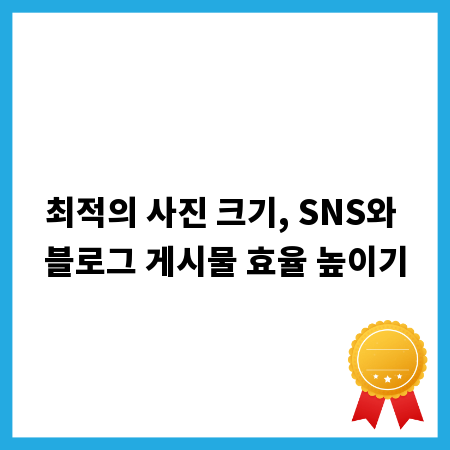 최적의 사진 크기, SNS와 블로그 게시물 효율 높이기