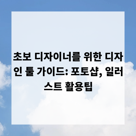 초보 디자이너를 위한 디자인 툴 가이드: 포토샵, 일러스트 활용팁
