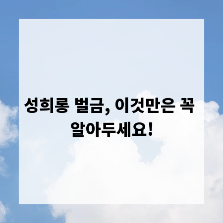 성희롱 벌금, 이것만은 꼭 알아두세요!
