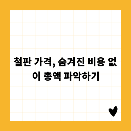 철판 가격, 숨겨진 비용 없이 총액 파악하기