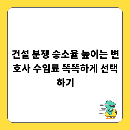 건설 분쟁 승소율 높이는 변호사 수임료 똑똑하게 선택하기