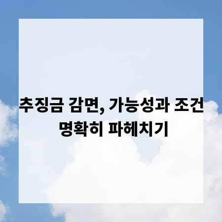 추징금 감면, 가능성과 조건 명확히 파헤치기