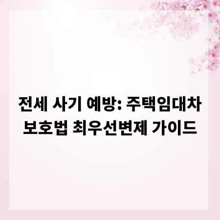 전세 사기 예방: 주택임대차보호법 최우선변제 가이드