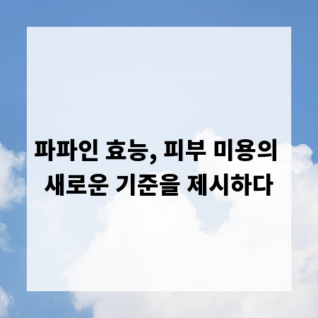 파파인 효능, 피부 미용의 새로운 기준을 제시하다