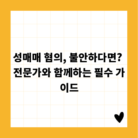 성매매 혐의, 불안하다면? 전문가와 함께하는 필수 가이드