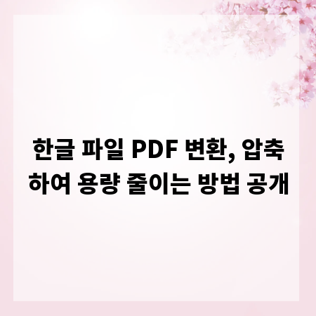 한글 파일 PDF 변환, 압축하여 용량 줄이는 방법 공개