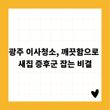 광주 이사청소, 깨끗함으로 새집 증후군 잡는 비결