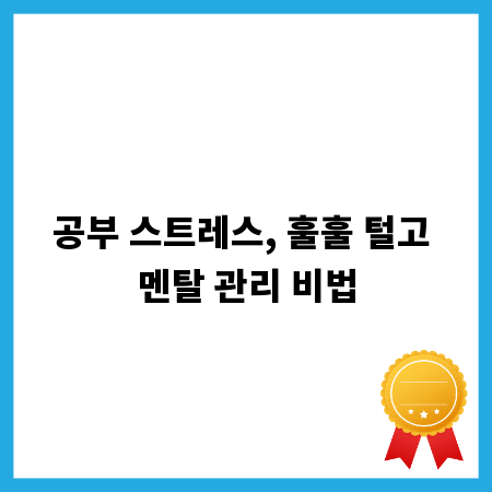 공부 스트레스, 훌훌 털고 멘탈 관리 비법