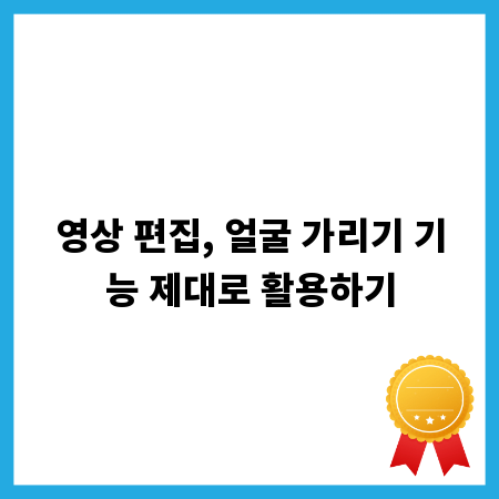 영상 편집, 얼굴 가리기 기능 제대로 활용하기
