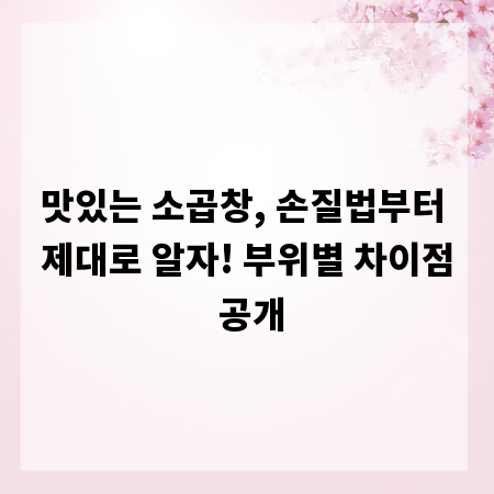 맛있는 소곱창, 손질법부터 제대로 알자! 부위별 차이점 공개