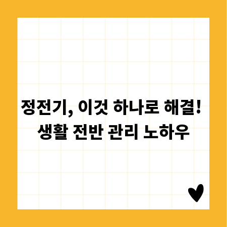 정전기, 이것 하나로 해결! 생활 전반 관리 노하우