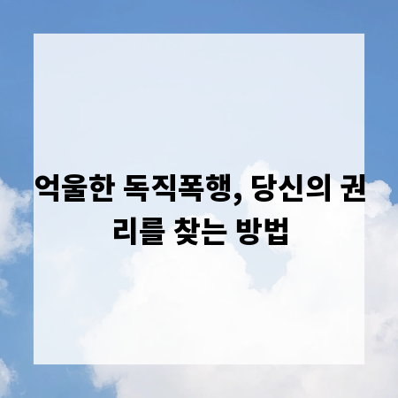 억울한 독직폭행, 당신의 권리를 찾는 방법