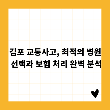 김포 교통사고, 최적의 병원 선택과 보험 처리 완벽 분석