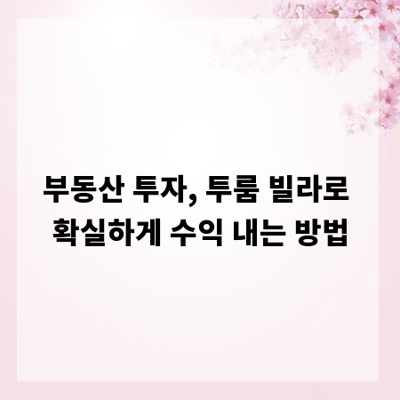 부동산 투자, 투룸 빌라로 확실하게 수익 내는 방법