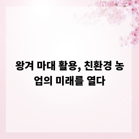 왕겨 마대 활용, 친환경 농업의 미래를 열다