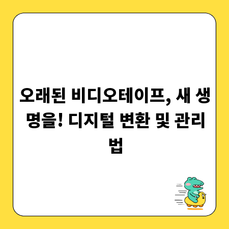 오래된 비디오테이프, 새 생명을! 디지털 변환 및 관리법
