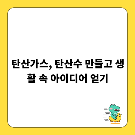 탄산가스, 탄산수 만들고 생활 속 아이디어 얻기