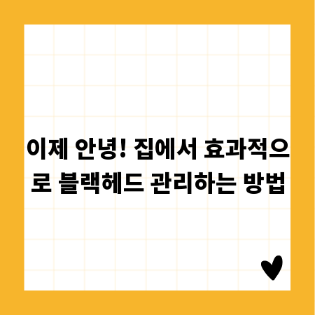 이제 안녕! 집에서 효과적으로 블랙헤드 관리하는 방법